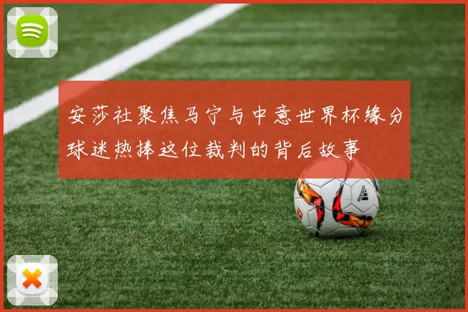安莎社聚焦马宁与中意世界杯缘分球迷热捧这位裁判的背后故事
